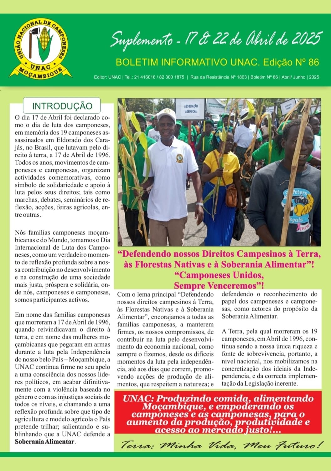 Boletim/suplemento dia Internacional da Luta Camponesa